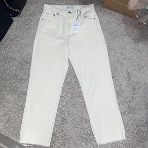 Zara off-white high waisted jeans